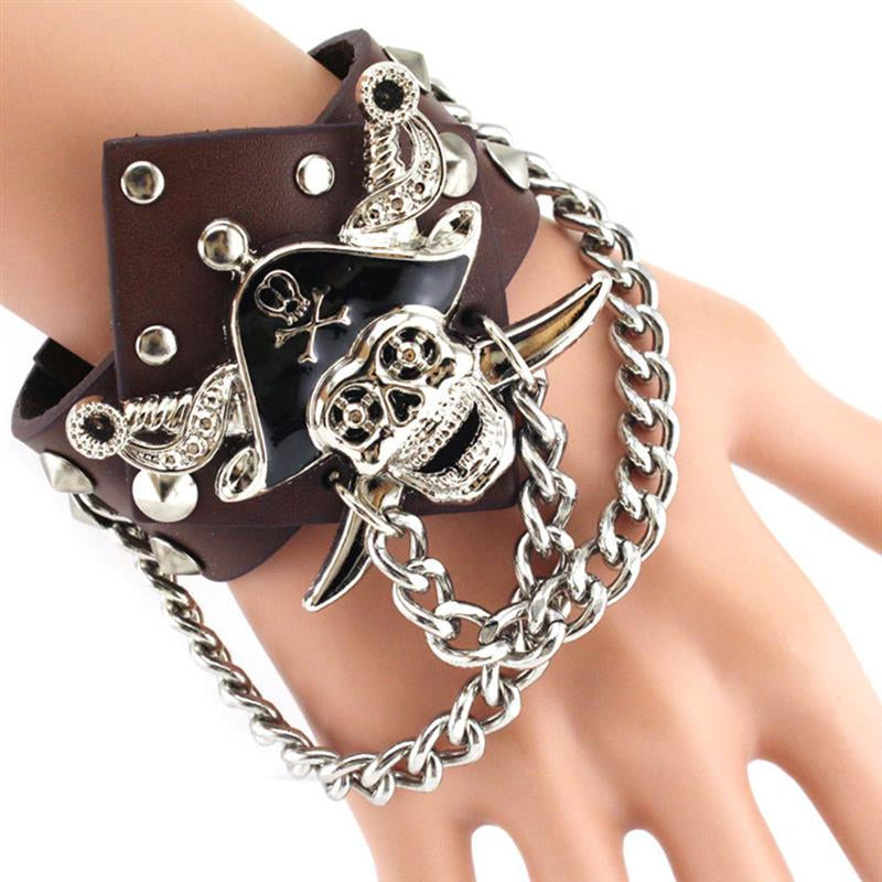 Rivet chain punk bracelet
