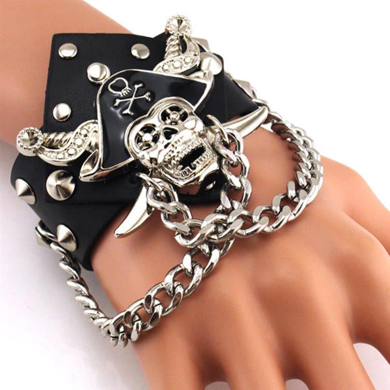 Rivet chain punk bracelet