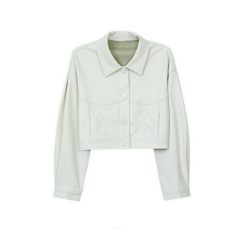 Short Leather Jacket New Vintage Women's Fashion