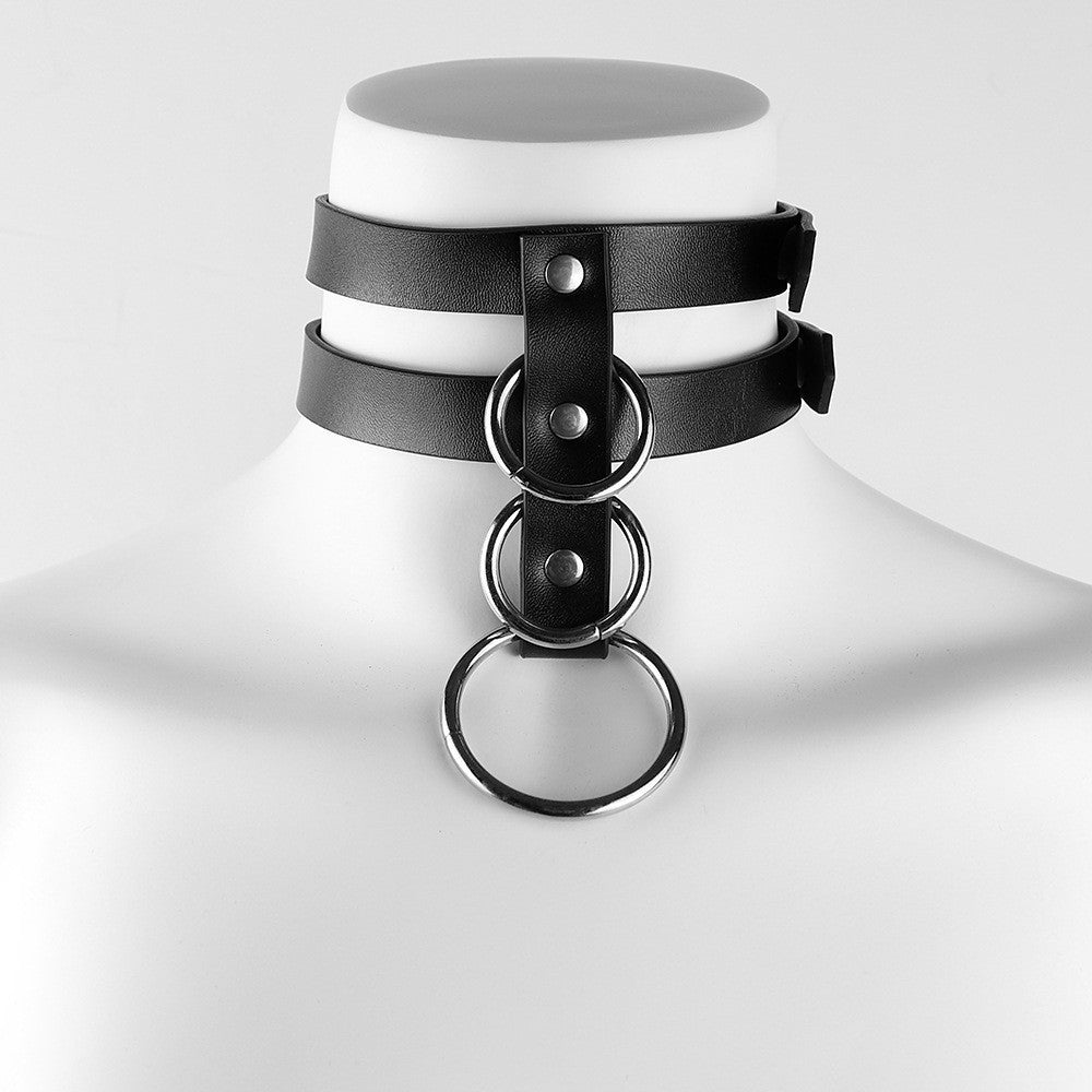 Fashion Harajuku Punk Leather Collar Punk Rivets