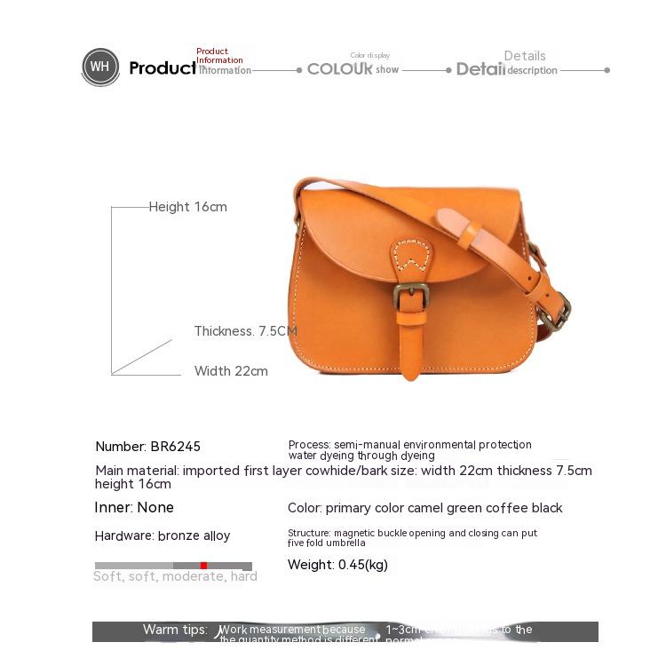 Real Full-grain Leather Crossbody Bag