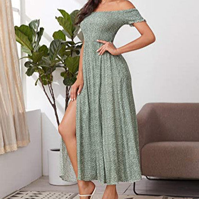 Women's Fashion Casual Bohemian Floral Print Dress