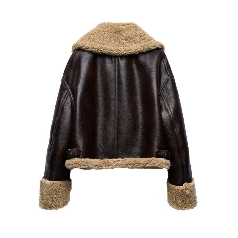 Faux Fur Effect Cropped Coat Unisex Jacket.