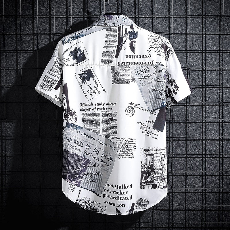 Men's short-sleeved shirts, thin print T-shirts, male and female polo shirts, youth personality tops