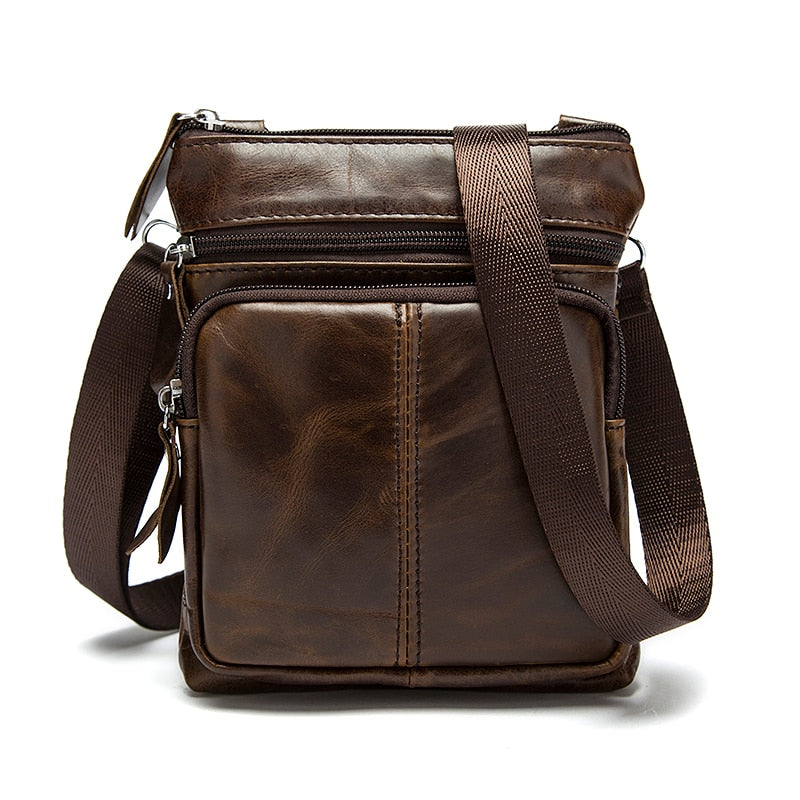 WESTAL Men's Shoulder Bag for Phone Genuine Leather Messenger Bags