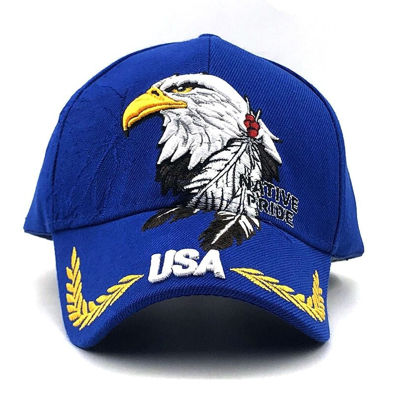 Patriotic American Eagle and American Flag Baseball Cap USA 3D Embroidery