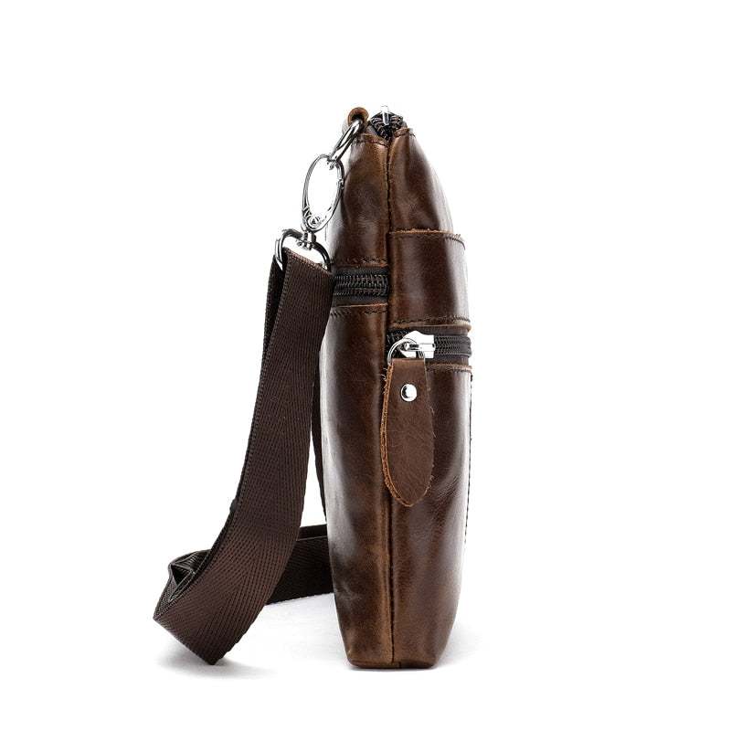 WESTAL Men's Shoulder Bag for Phone Genuine Leather Messenger Bags