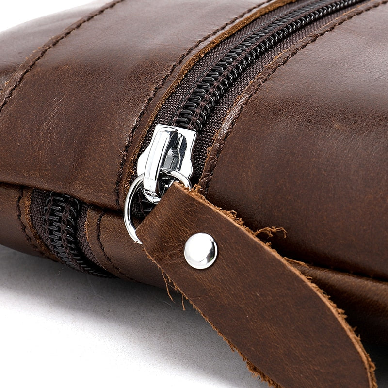 WESTAL Men's Shoulder Bag for Phone Genuine Leather Messenger Bags