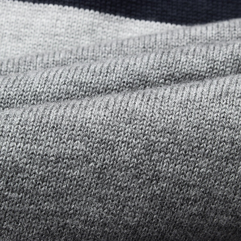 Casual Men's Sweater O-Neck Striped Slim Fit Knittwear 2023