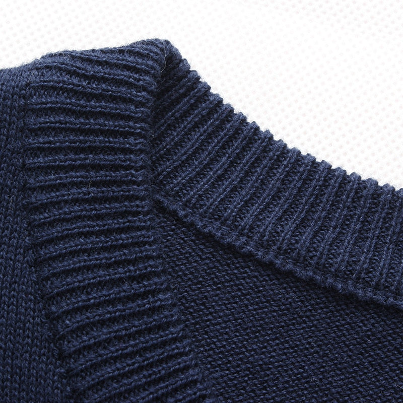 Casual Men's Sweater O-Neck Striped Slim Fit Knittwear 2023