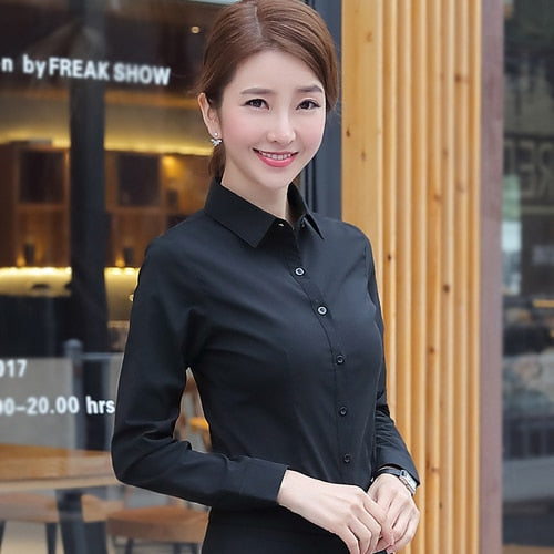 Women's White, Long Sleeve Blouse. 2023 Fashion, Elegant Woman's Clothing.