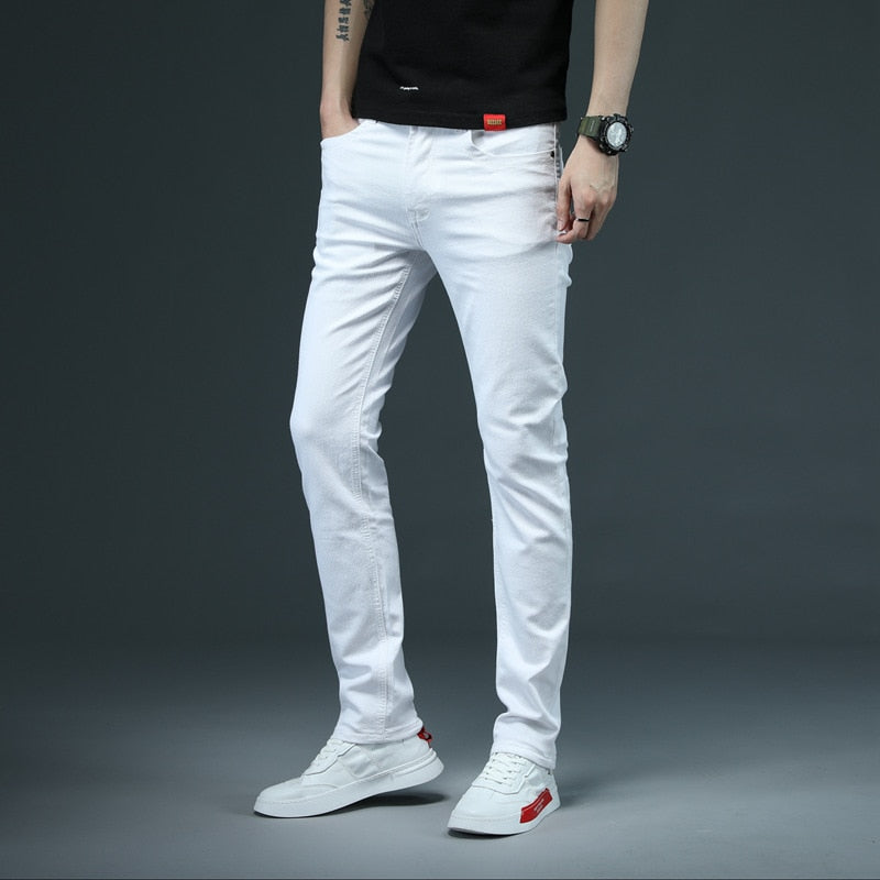 New, Men's Skinny White Jeans.