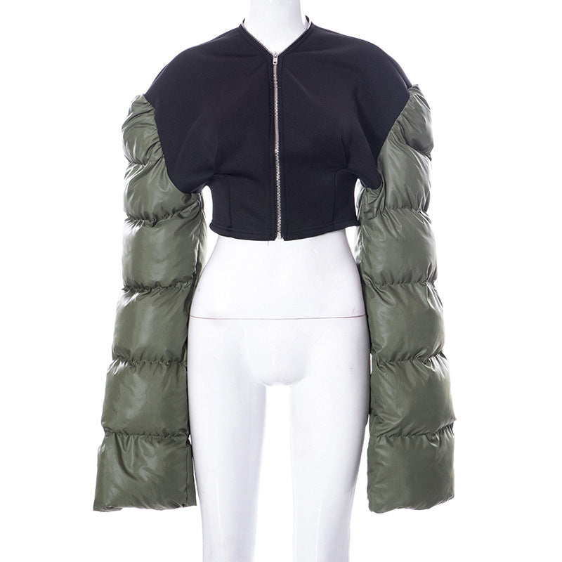 Women's Fashion Temperament Slim Fit Warm Splicing Coat
