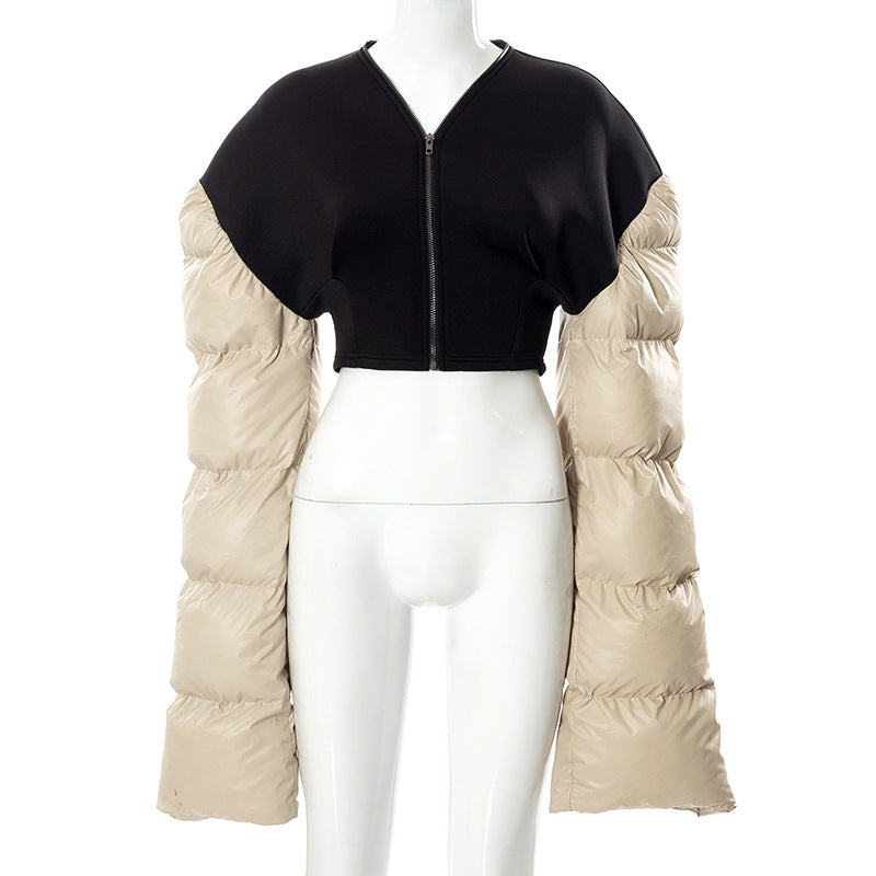 Women's Fashion Temperament Slim Fit Warm Splicing Coat