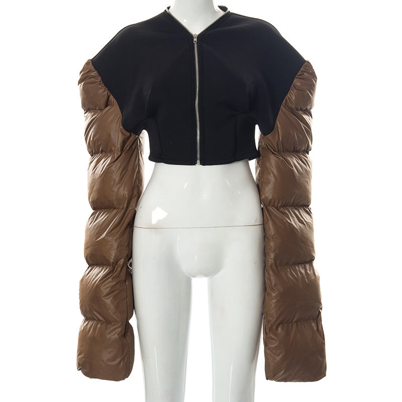 Women's Fashion Temperament Slim Fit Warm Splicing Coat