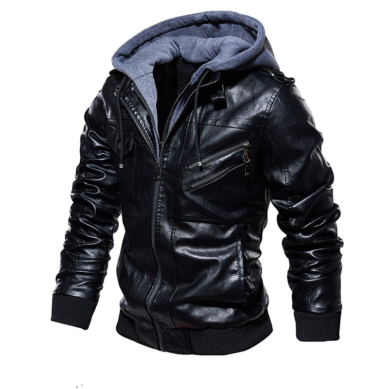 Mens Leather Jackets 2023 Winter New Casual Motorcycle PU Jacket Biker Leather Coats European Windbreaker Genuine Leather Jacket