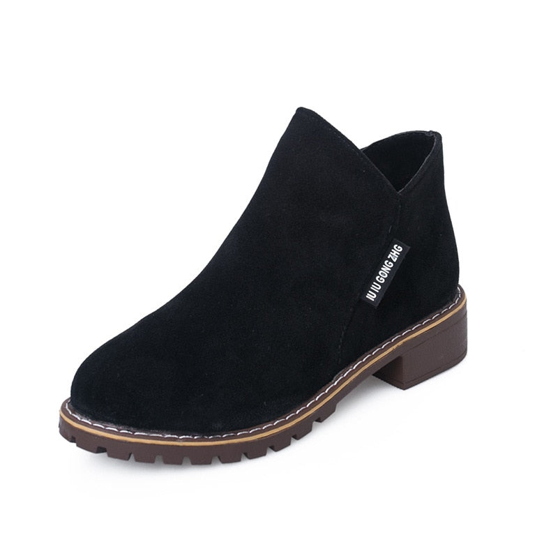 Women's Boots Autumn/Winter Boots. Ladies Ankle Boots Heels, Suede Leather Boots