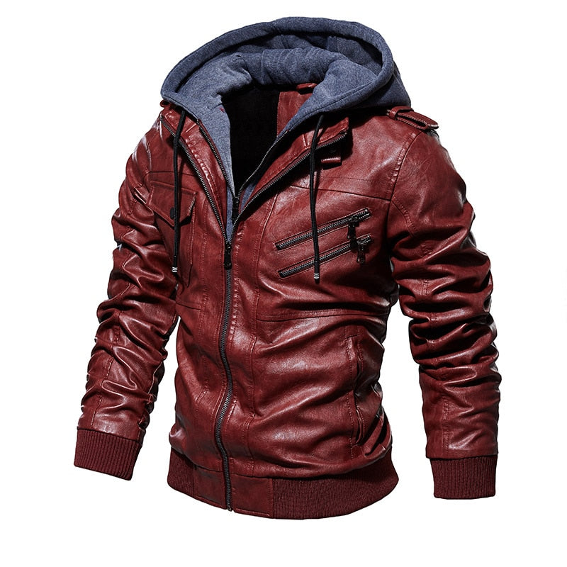 Mens Leather Jackets 2023 Winter New Casual Motorcycle PU Jacket Biker Leather Coats European Windbreaker Genuine Leather Jacket
