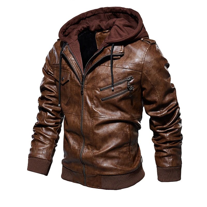 Mens Leather Jackets 2023 Winter New Casual Motorcycle PU Jacket Biker Leather Coats European Windbreaker Genuine Leather Jacket