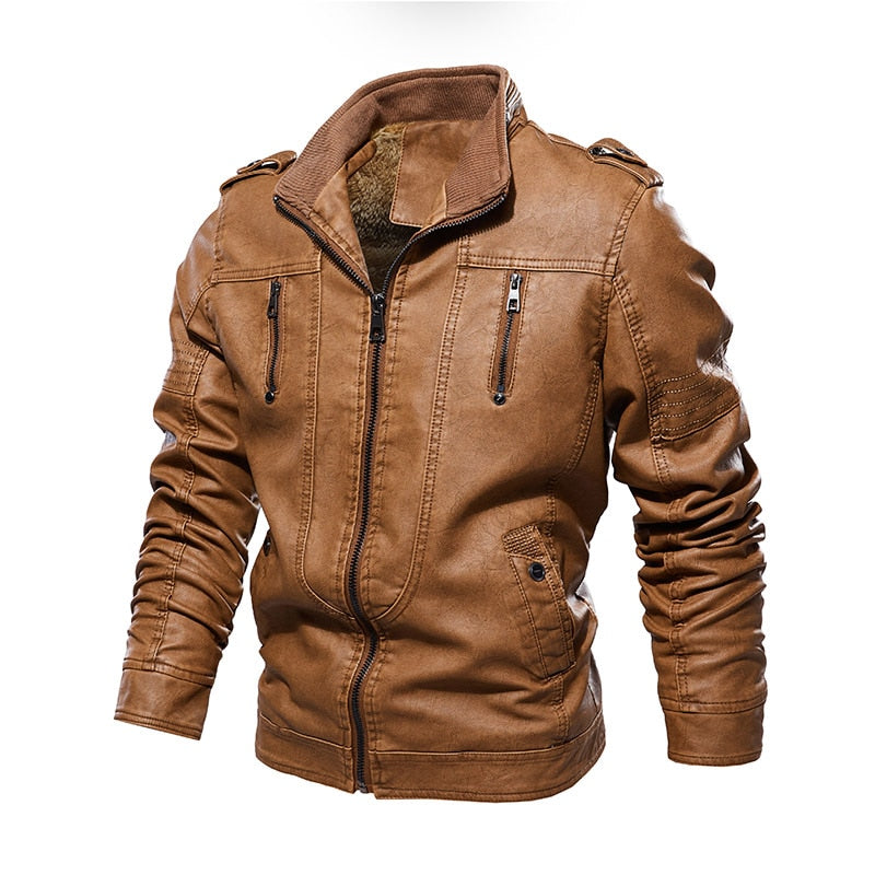 Mens Leather Jackets 2023 Winter New Casual Motorcycle PU Jacket Biker Leather Coats European Windbreaker Genuine Leather Jacket