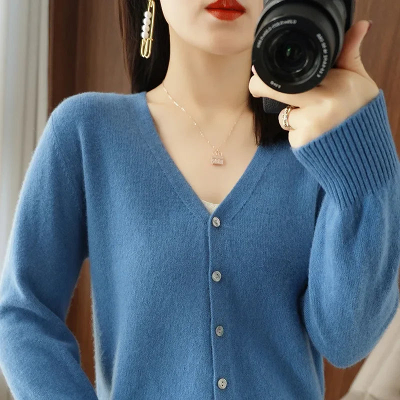 Women Cardigans 2025 Autumn Winter Single Breasted Knitwears Long Sleeve Warm Knit Cardigan Korean Fashion Spring casual Sweater