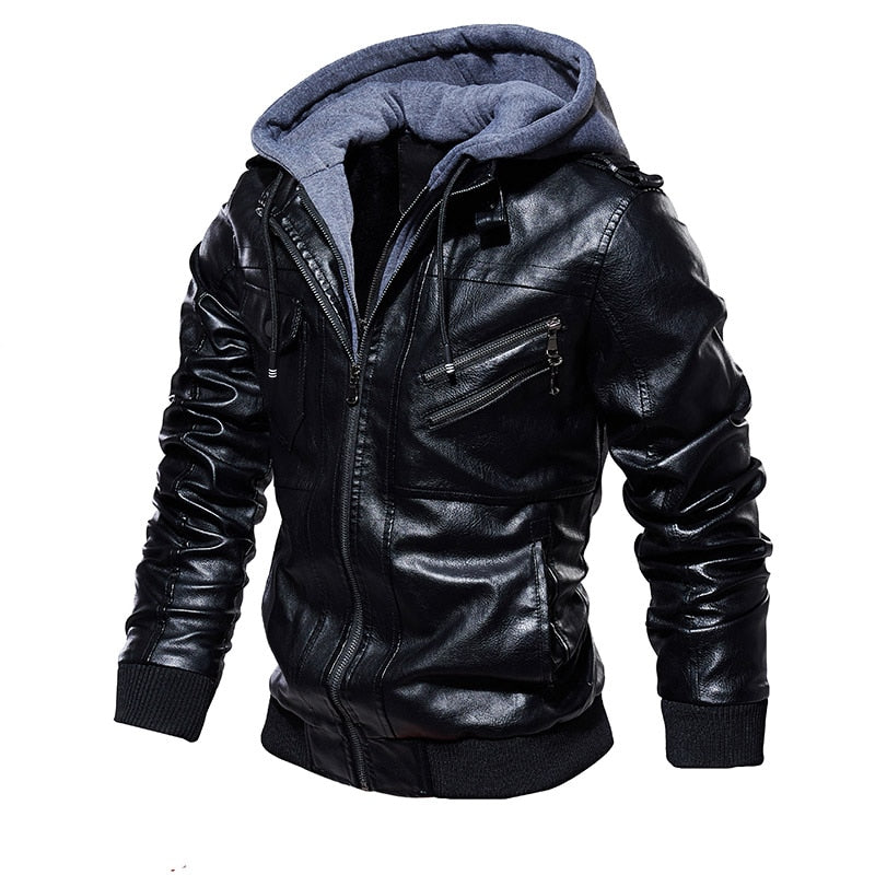 Mens Leather Jackets 2023 Winter New Casual Motorcycle PU Jacket Biker Leather Coats European Windbreaker Genuine Leather Jacket