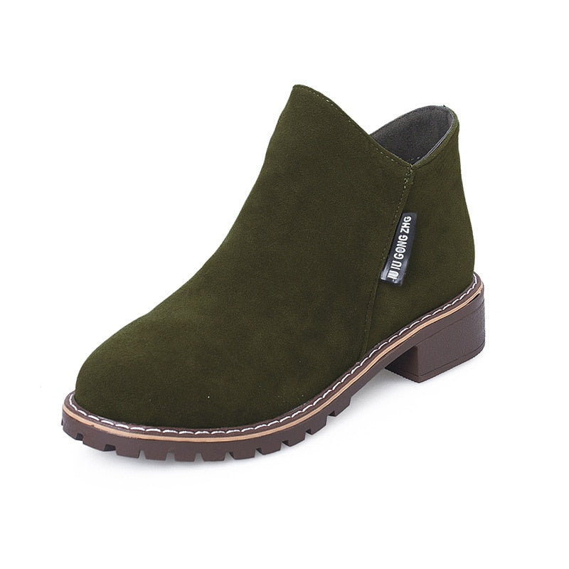 Women's Boots Autumn/Winter Boots. Ladies Ankle Boots Heels, Suede Leather Boots