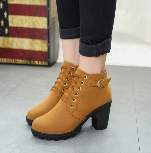 Women's Boots Autumn/Winter Boots. Ladies Ankle Boots Heels, Suede Leather Boots