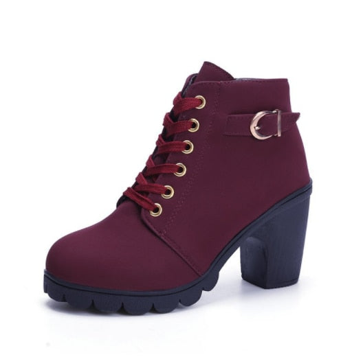 Women's Boots Autumn/Winter Boots. Ladies Ankle Boots Heels, Suede Leather Boots