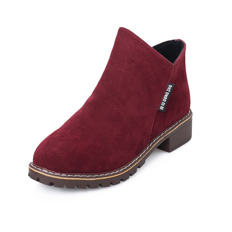 Women's Boots Autumn/Winter Boots. Ladies Ankle Boots Heels, Suede Leather Boots