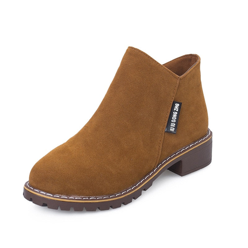 Women's Boots Autumn/Winter Boots. Ladies Ankle Boots Heels, Suede Leather Boots