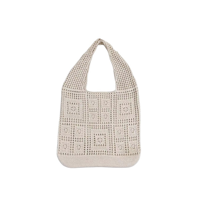 All-matching Solid Color Knitted Shoulder Bag