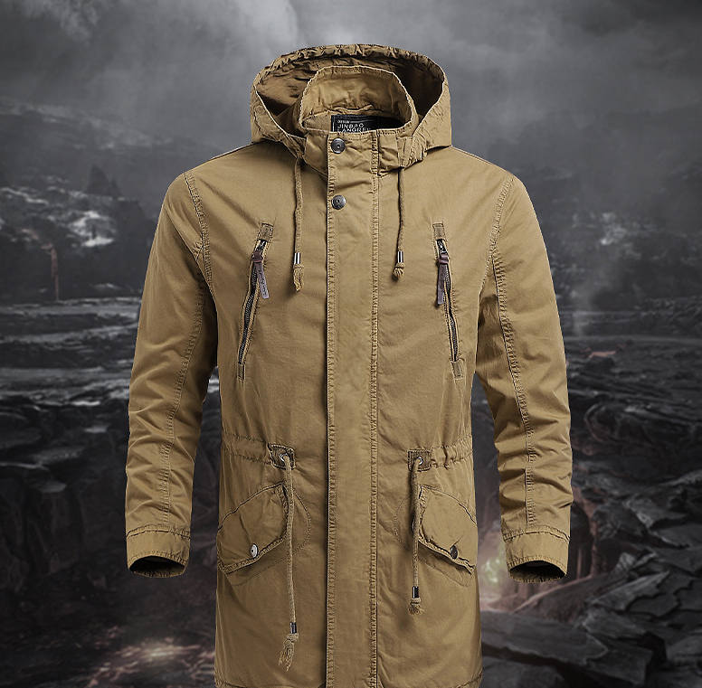 Fall Hooded Retro Jacket Men Fashion