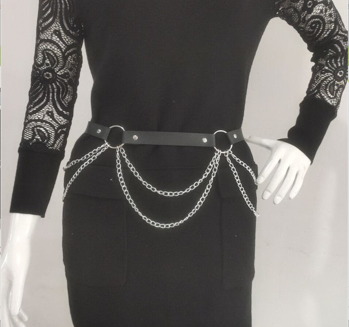 European And American New Punk Goth Chain Decoration Belt Personality Fashion Waist-controlled Circle Waist Chain