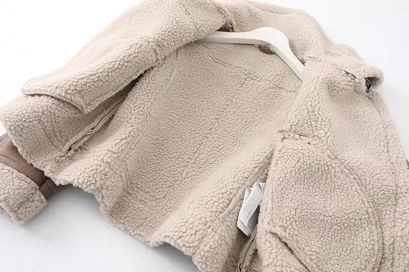 Fleece, Autumn And Winter, Suede Fur, Ladies/Men's Jacket Motorcycle.