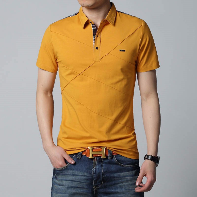 Mens T Shirts Fashion 2021 5XL Summer T Shirt Geometric Design Turn-down Collar Short Sleeve Cotton T-shirt Men Tee 5XL