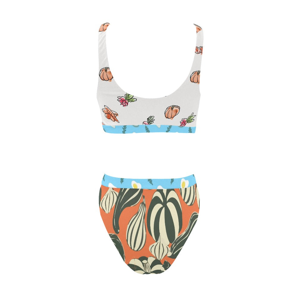 Sport Top & High-Waisted Bikini Swimsuit (Model S07)