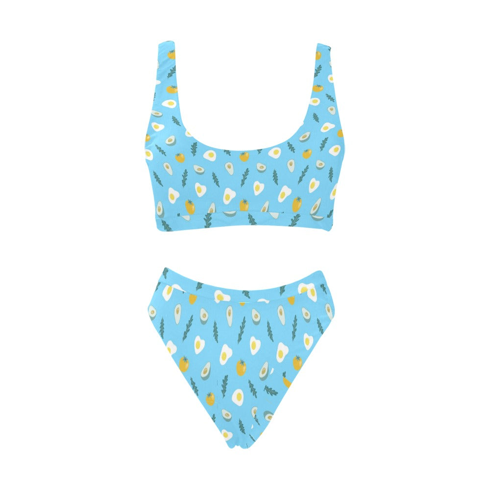 Sport Top & High-Waisted Bikini Swimsuit (Model S07)