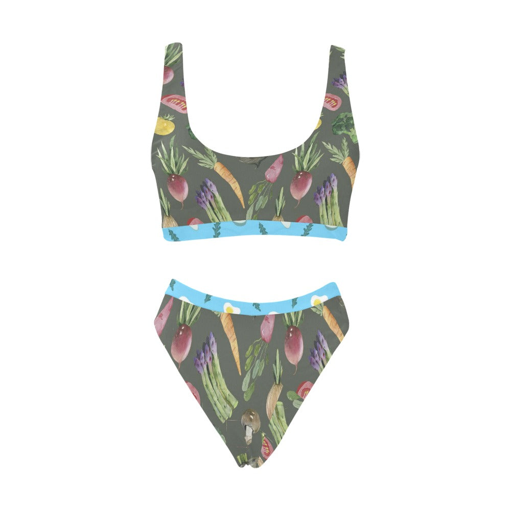Sport Top & High-Waisted Bikini Swimsuit (Model S07)