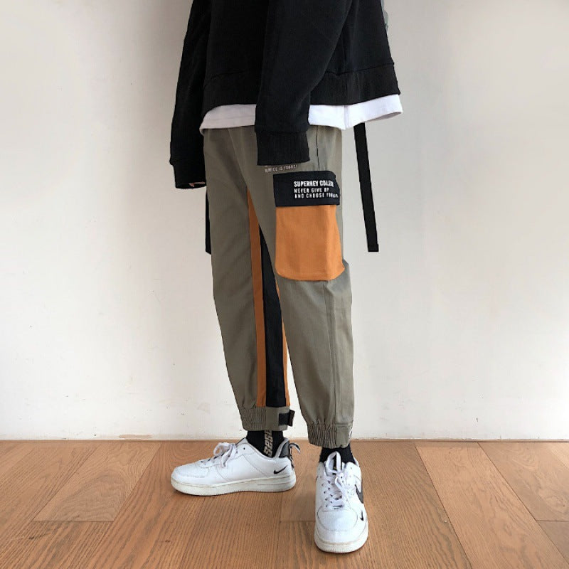 Clash color corset overalls
