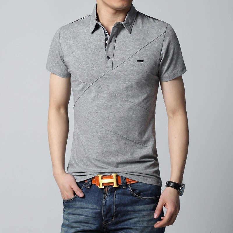 Mens T Shirts Fashion 2021 5XL Summer T Shirt Geometric Design Turn-down Collar Short Sleeve Cotton T-shirt Men Tee 5XL