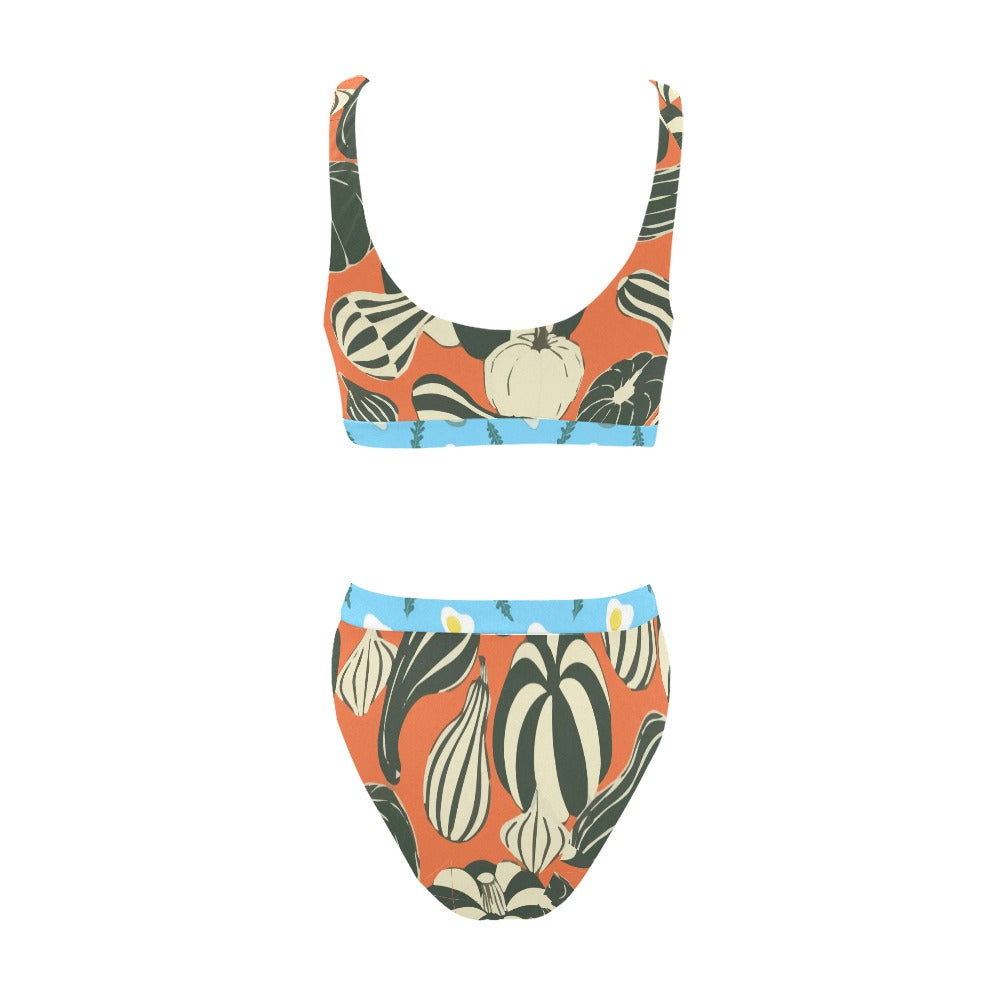 Sport Top & High-Waisted Bikini Swimsuit (Model S07)