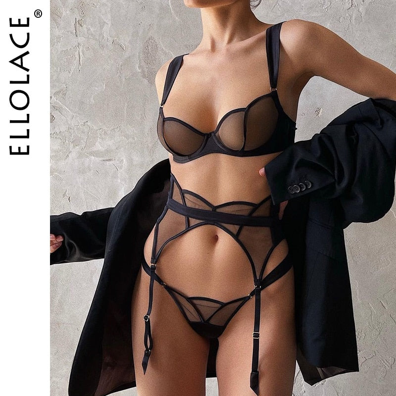 Sexy Lingerie Seamless Women's Underwear Transparent Lace Bra Kit