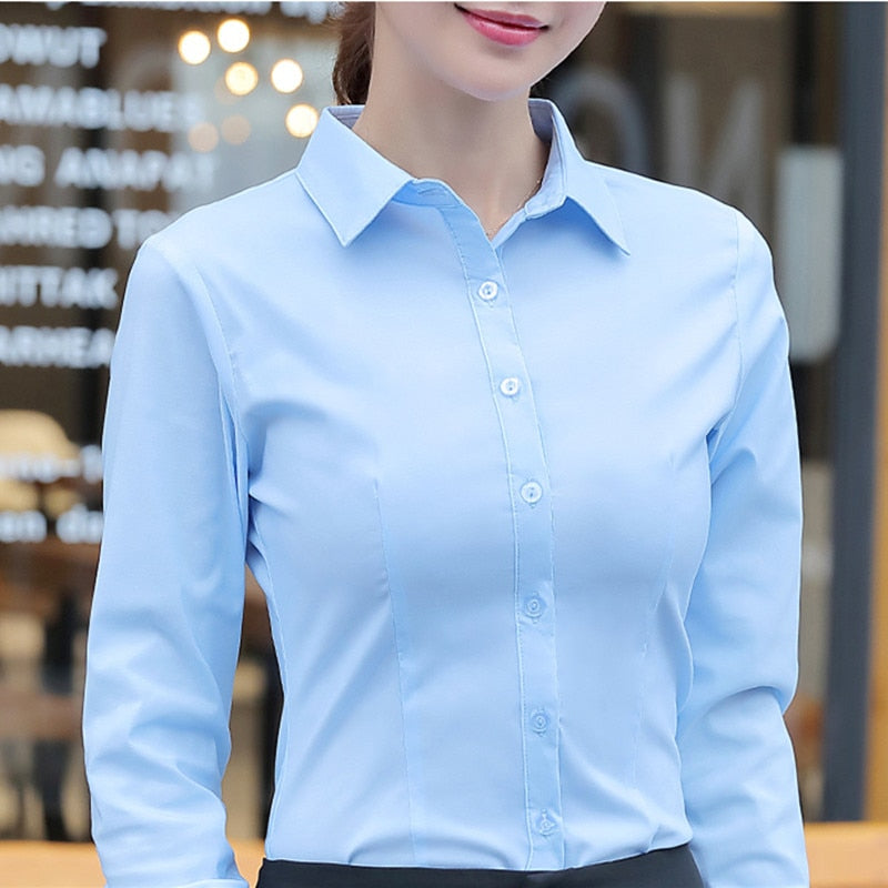 Women's White, Long Sleeve Blouse. 2023 Fashion, Elegant Woman's Clothing.