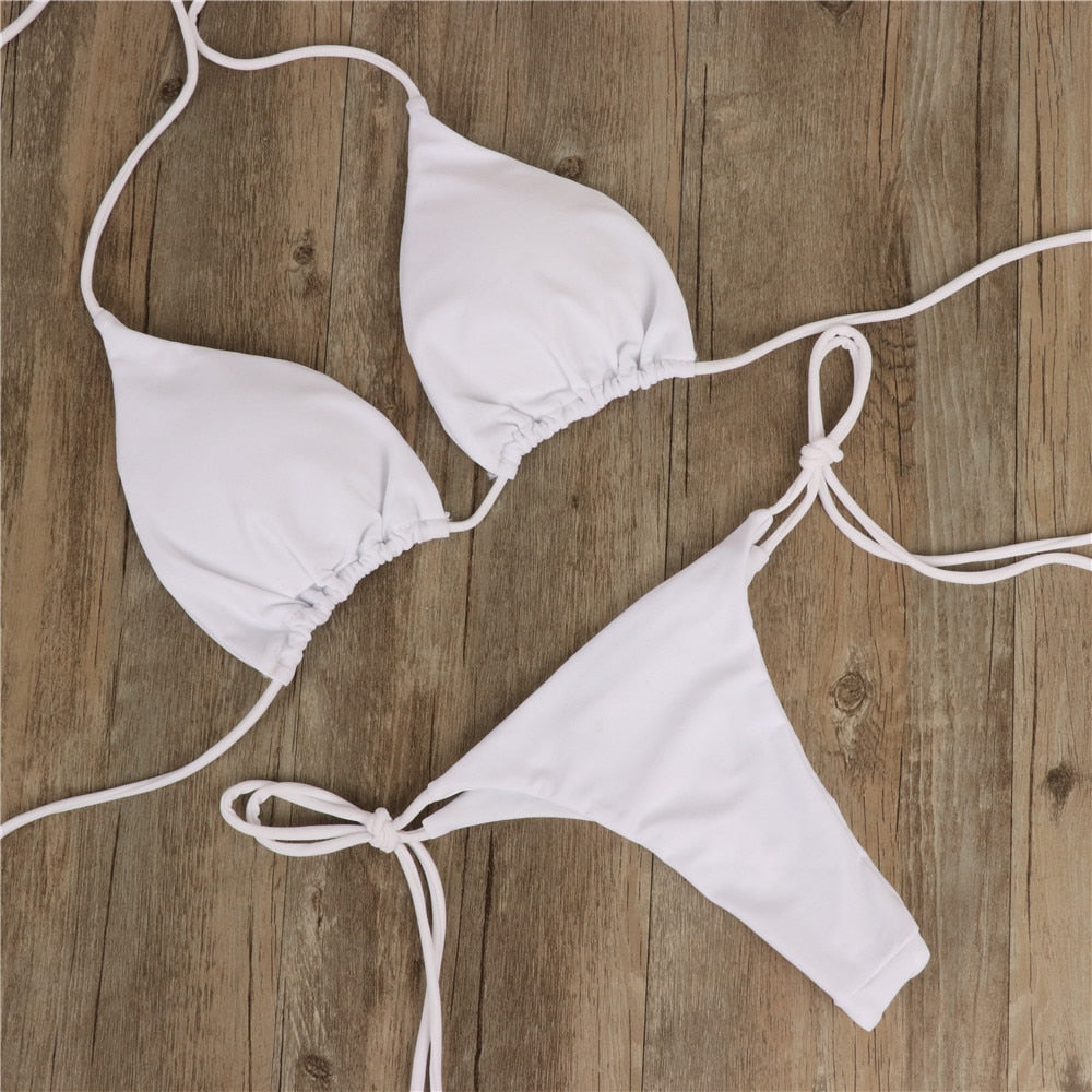 Women's, Sexy Brazilian Bikini Set Push-up Bra Thong G-String
