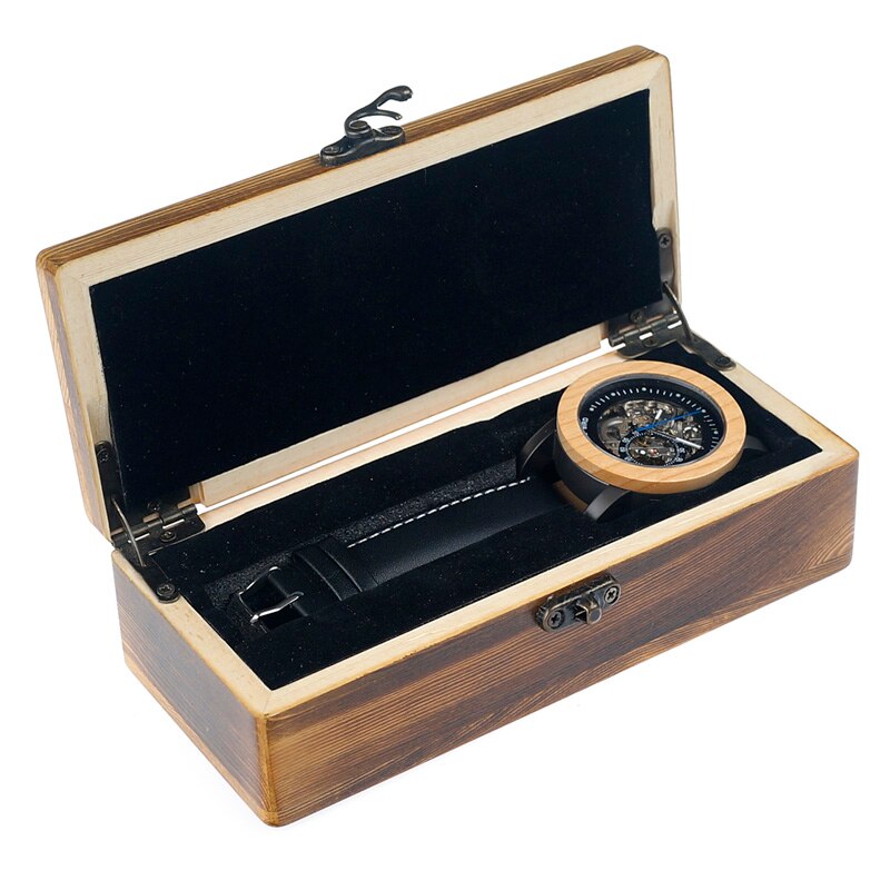 Male Case Leather Strap Antique Steampunk Casual Automatic Watch