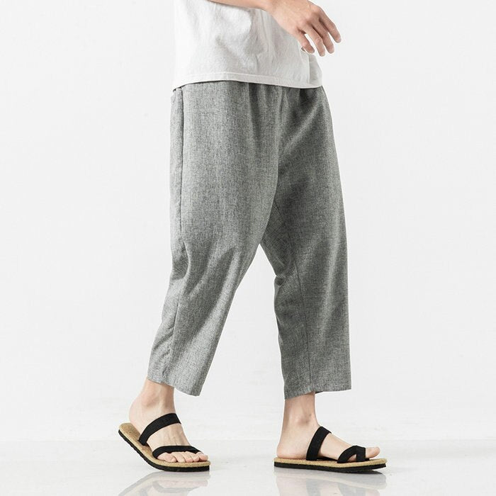 Chinese Style Harajuku Men Oversize Wide Leg Pants