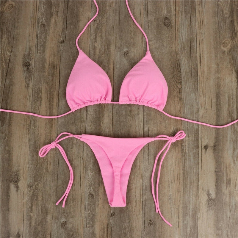 Women's, Sexy Brazilian Bikini Set Push-up Bra Thong G-String