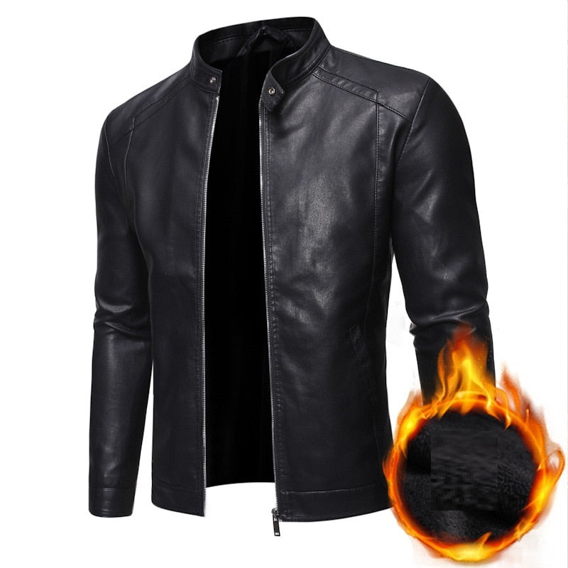 Men's Leather, Motorcycle Jacket. 5XL Men's Jackets, Black.