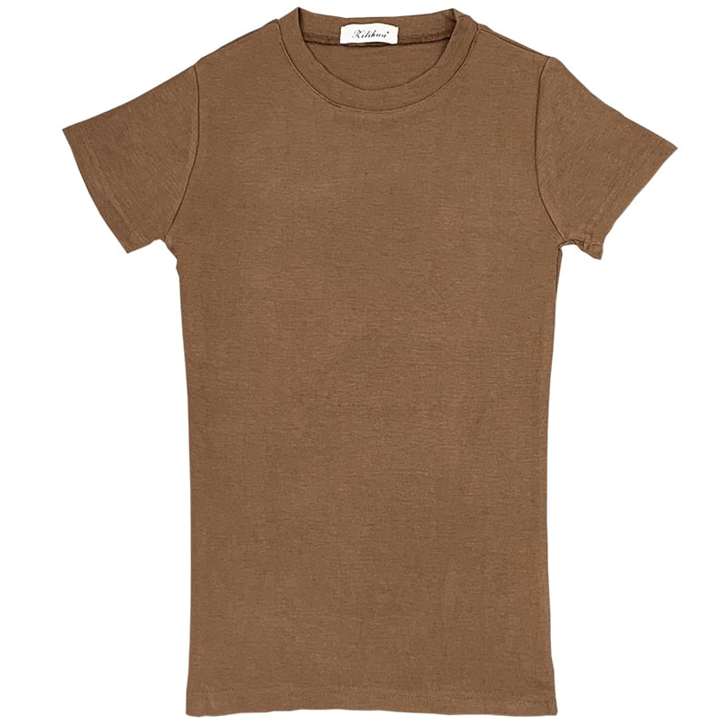 Women's short sleeve Slim t-shirts korean cotton